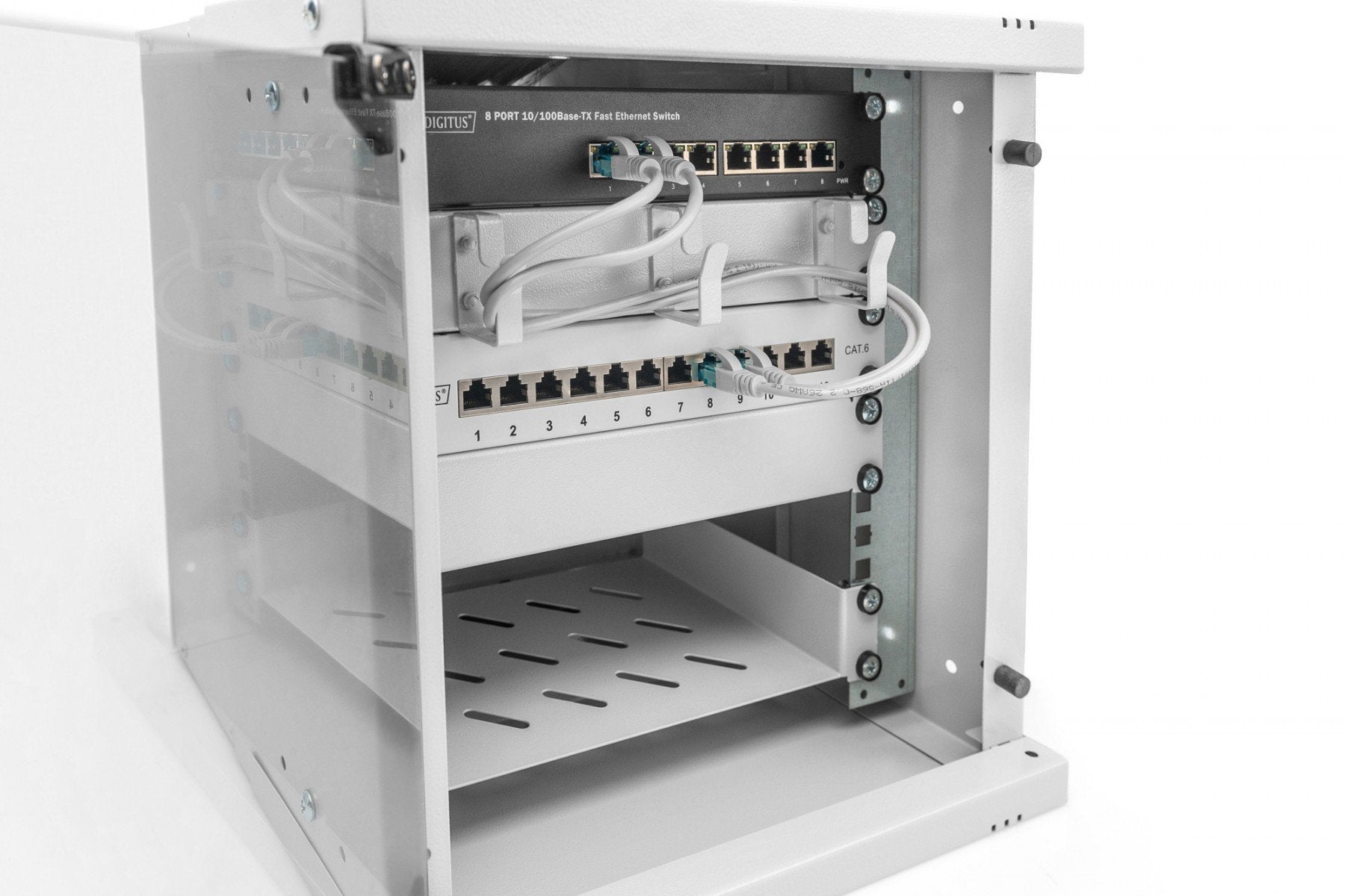 "Armoire réseau murale 10"" 6U, SOHO PRO 325 x 315 x 300 mm, porte en verre, gris, non assemblée, 30 kg"