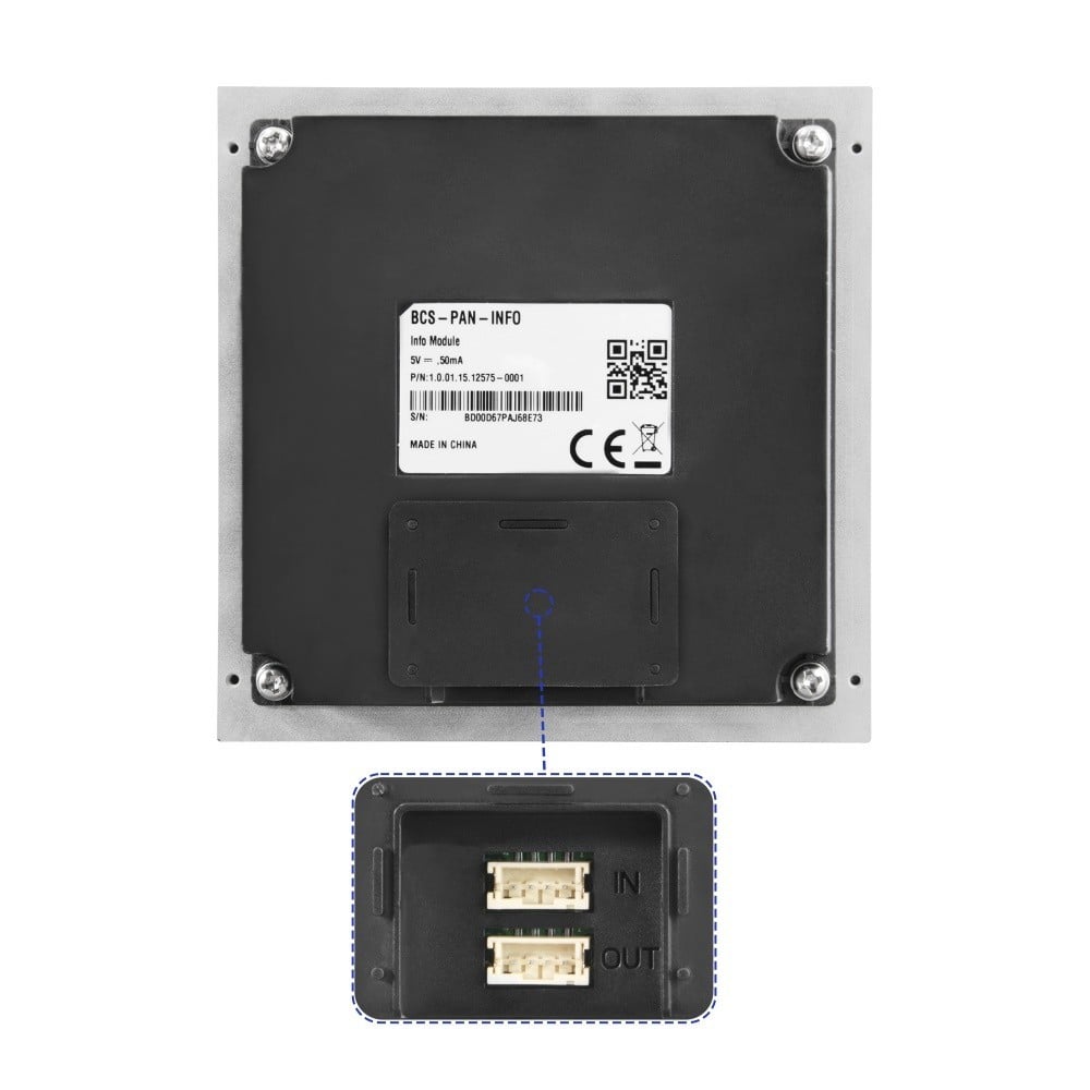 Module d'information BCS BCS-PAN-INFO avec plaque nominative LED