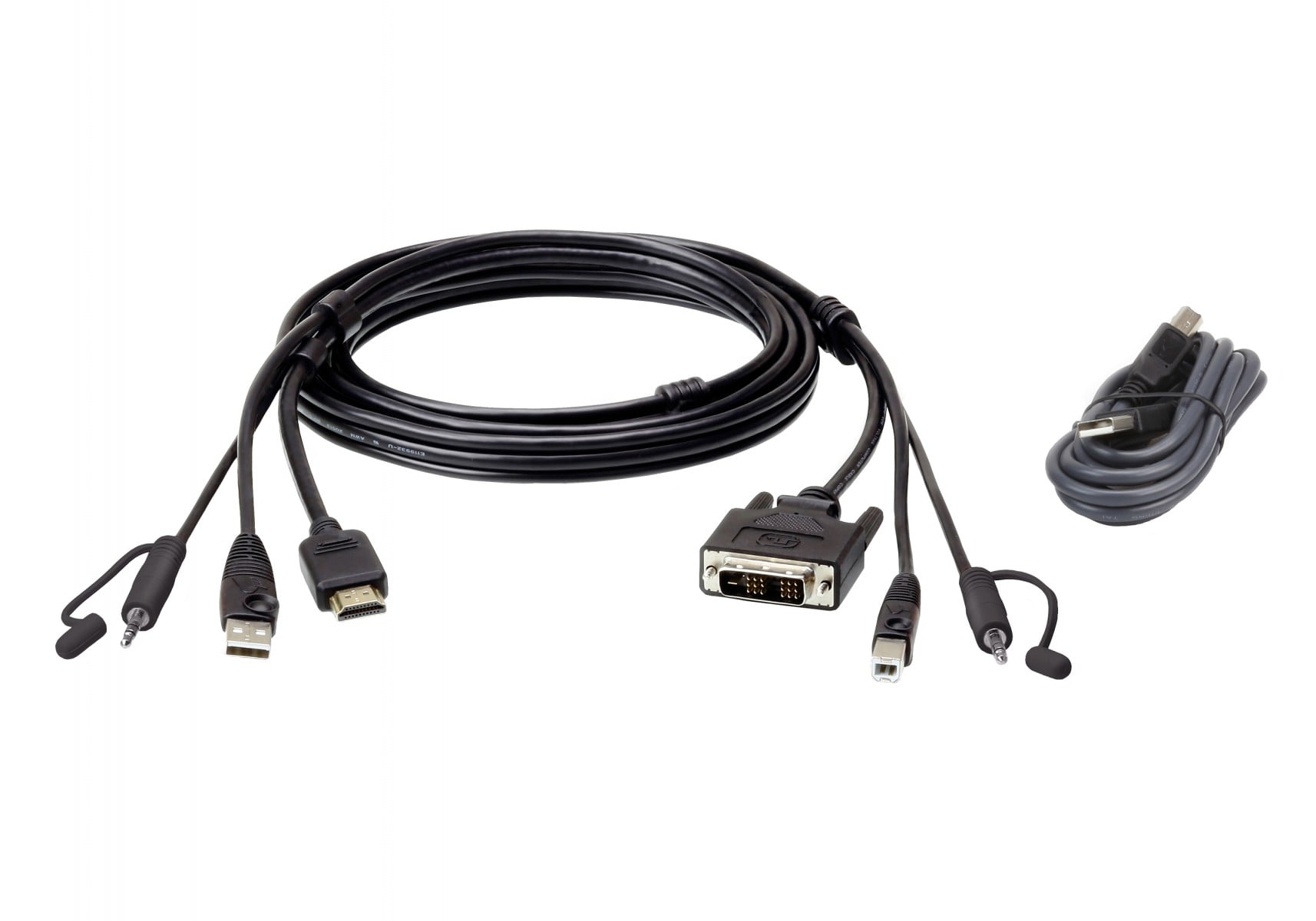 ATEN Câble KVM USB HDMI a DVI-D 1,8 m avec audio - 1,8 m - Noir - HDMI Type A (Standard) - DVI-D - Mâle - Mâle