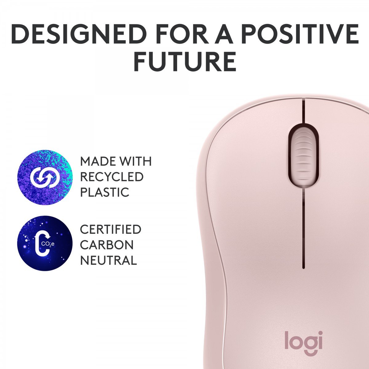 LOGITECH M240 Silent Mouse right and left-handed optical 3 buttons wireless Bluetooth rose