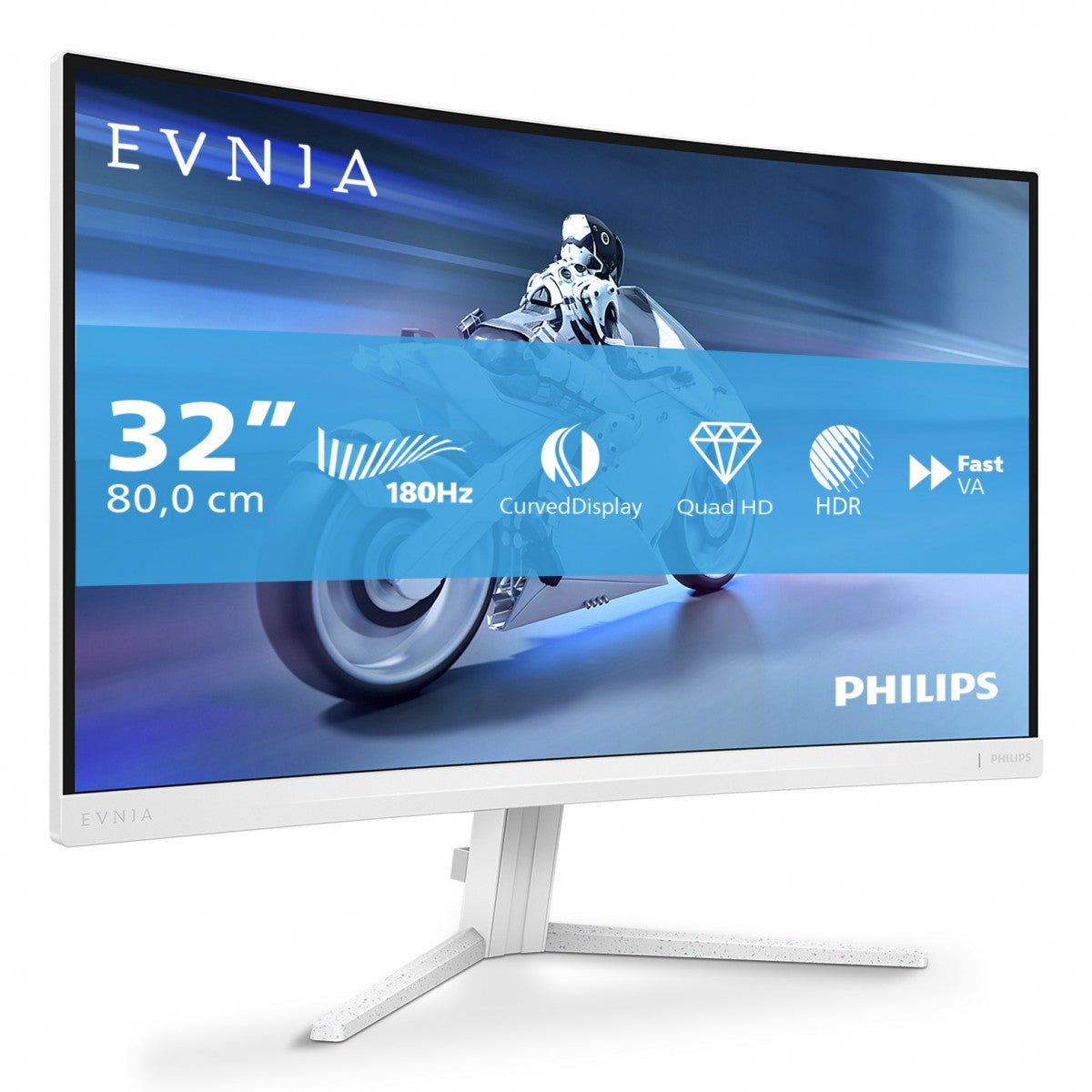 PHILIPS 31.5p 2560x1440 VA Curved 1500R 130mm EVNIA 5000 Ambiglow Curved QHD 2K 180Hz Fast VA 1ms GtG HDR10