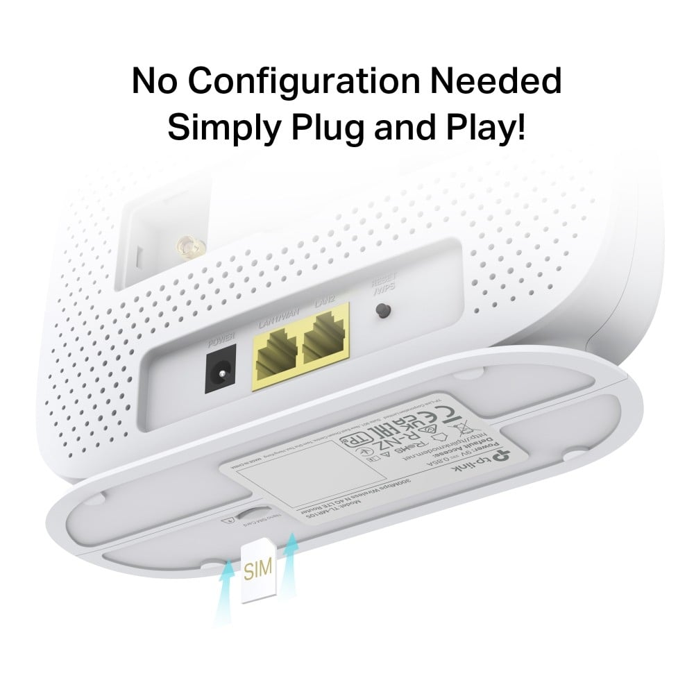 TP-LINK TL-MR105 300Mbps Wireless N 4G LTE Router 300 Mbps at 2.4 GHz 4G Cat4 150/50 Mbps