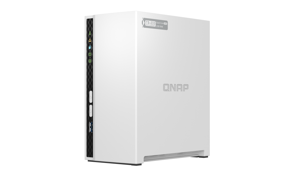 QNAP TS-233 2 bay ARM 2.0GHz Quad core 2xSATA 6Gb/s 2Go RAM on-board 1xGbE 1xUSB3.2 Gen1 and 2xUSB2.0