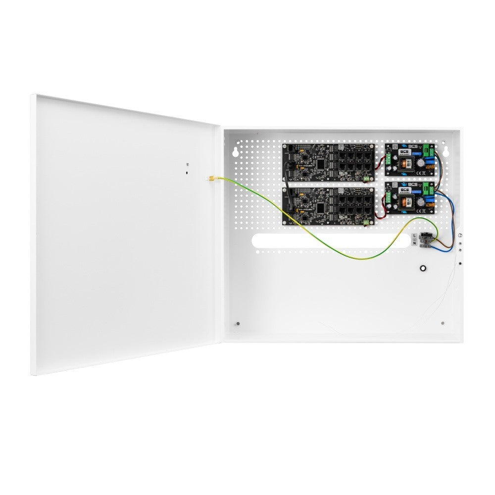 BCS BCS-IP16Gb/E-S Ensemble d'alimentation PoE pour caméras IP jusqu'a 16 récepteurs dans un boîtier intérieur