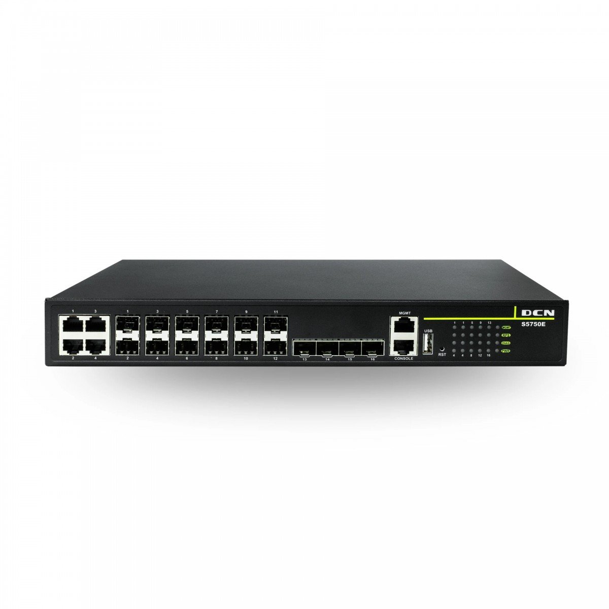 DCN Europe S5750E-16F-SI-D 8x100/1000Base-X SFP+ 4xCombo (RJ45 ou SFP) + 4x1/10GBase-X SFP+