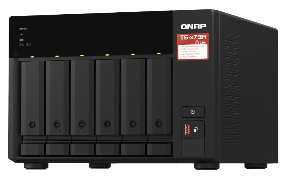 Serveur Nas Qnap TS-673A-SW5T Tour V1500B/8GoRam/5Go Flash 6x 2.5/3.5 SATA 6Gb