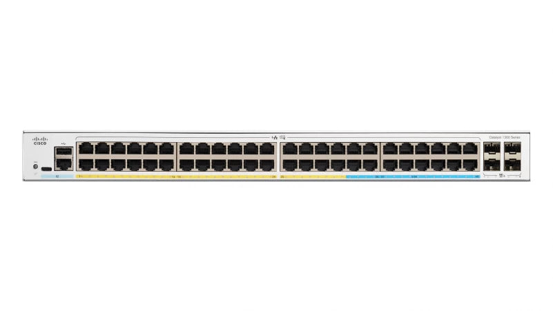 CISCO Catalyst 1300 48-Port Switch / 16-Port 2.5GE + 32-Port 1GE PoE+ with 740W power budget 4 x 10G SFP+ Uplinks