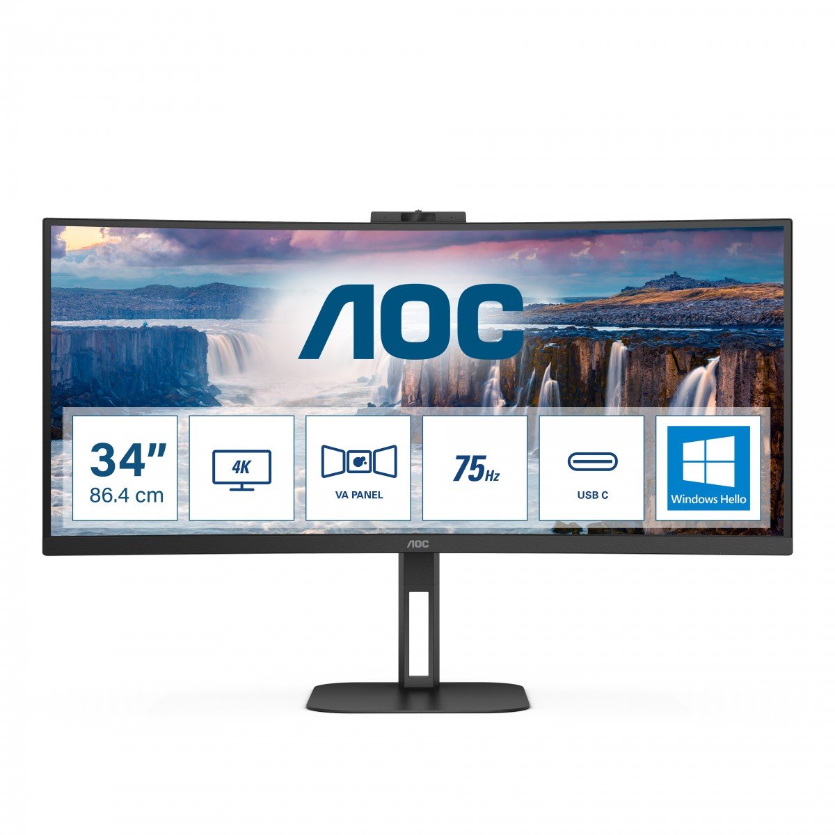 AOC CU34V5CW/BK 34p monitor HDMI DP USB