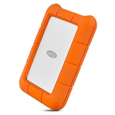 LACIE RUGGED 1To USB-C USB3.0 rÃ©sistant aux chutes. compressements et Ã  la pluie. utilisation tout terrain. orange