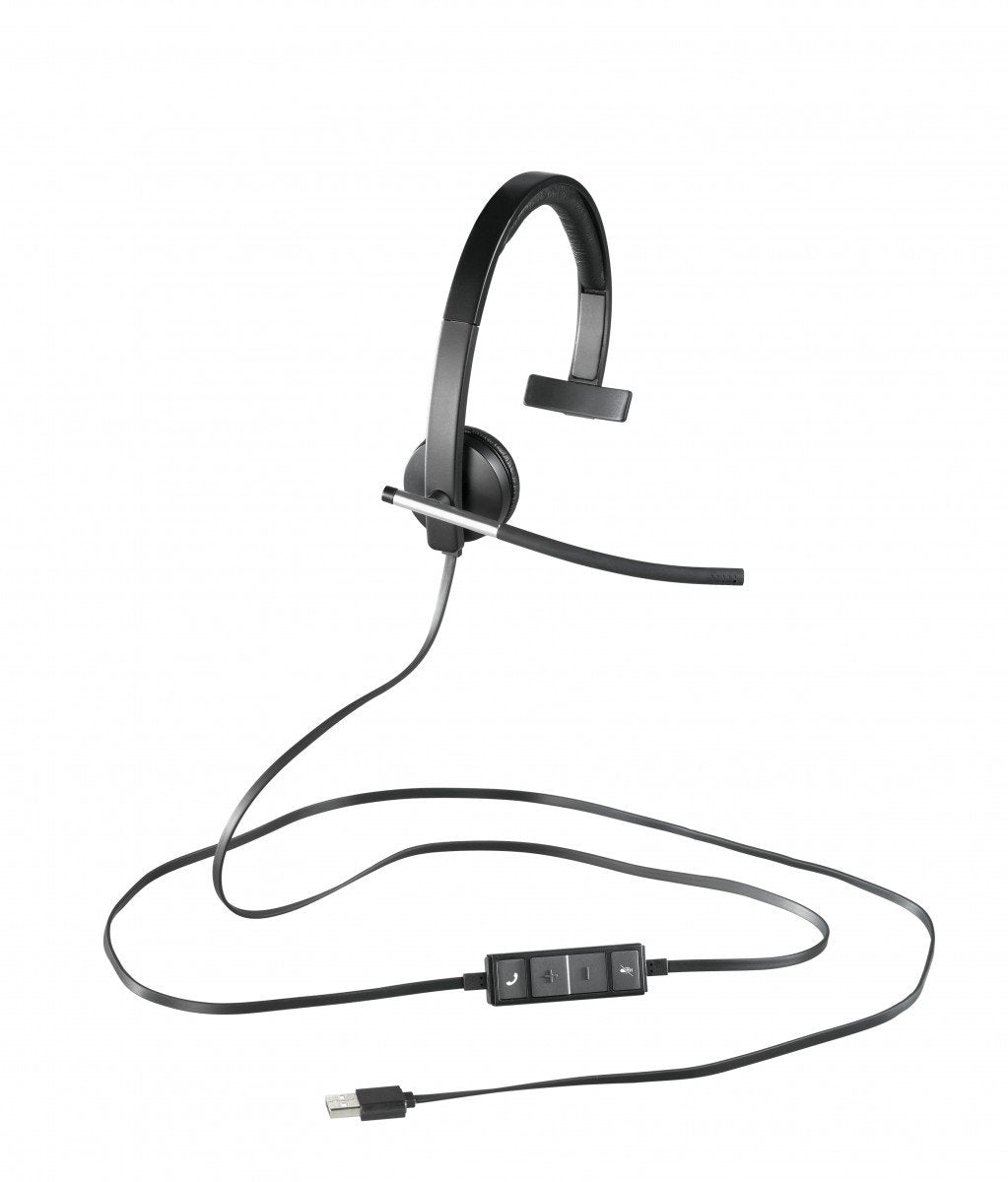 Logitech H650E Casque Avec fil Arceau Bureau/Centre d'appels USB Type-A Noir, Argent