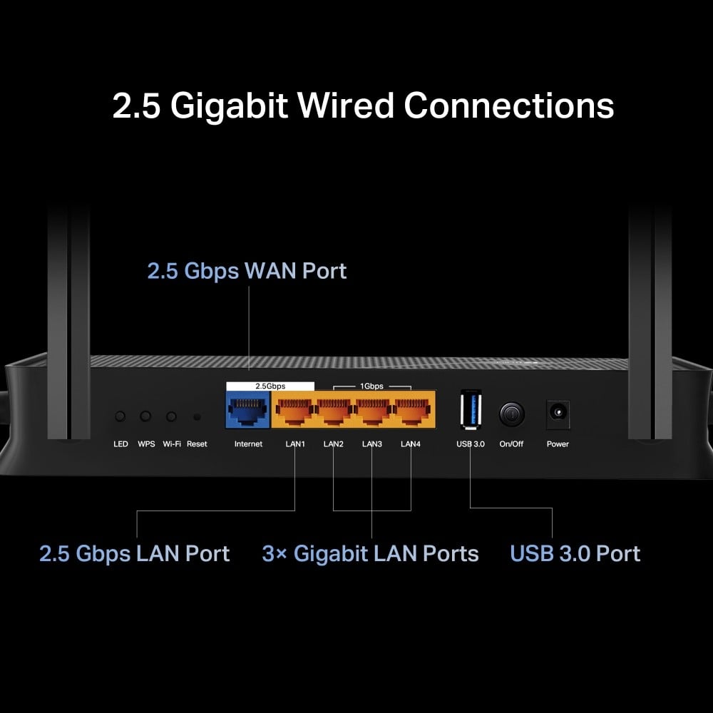TP-LINK Archer BE230 BE3600 Dual-Band Wi-Fi 7 Router 688 Mbps at 2.4GHz + 2882Mbps at 5GHz 4x Antennas