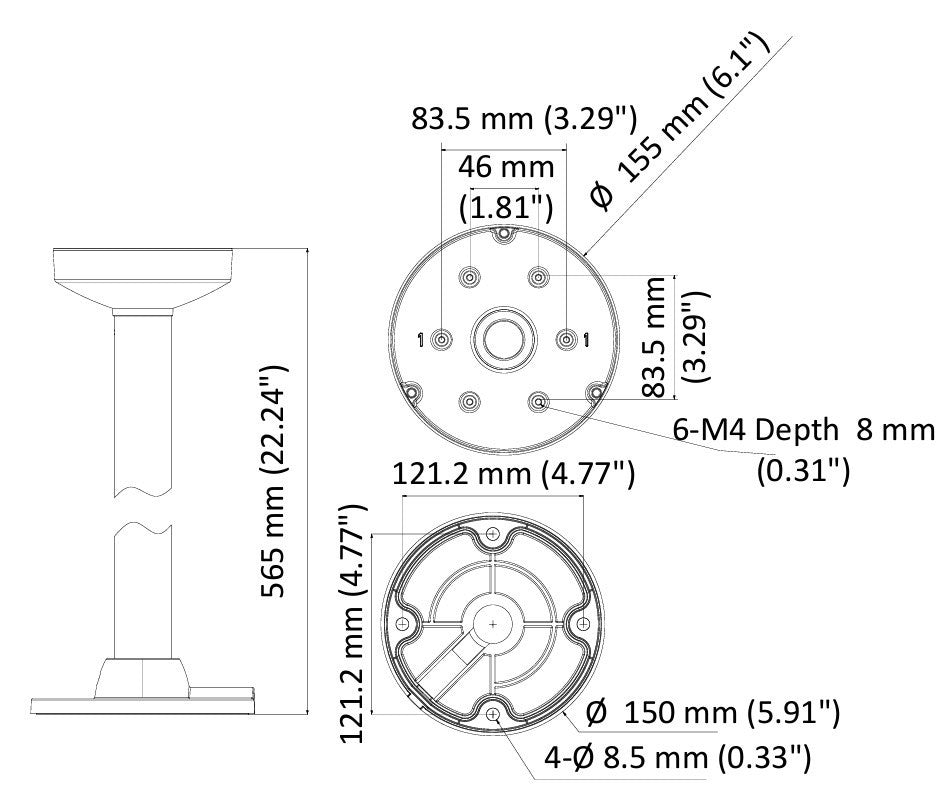 Hikvision DS-1471ZJ-155 Pendant Mount