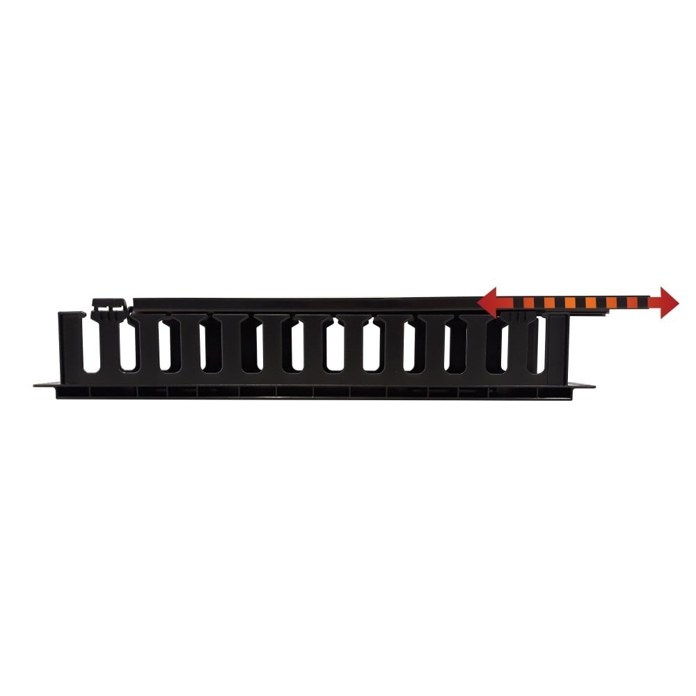 Techly I-CASE CABLE-FR2 Organisateur de câbles 2U pour armoires rack 19" avec couvercle, noir