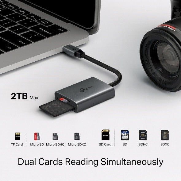 TP-LINK USB 3.0 Type-C to SD and microSD 3.0 Adapter 1x USB-C Connector 1x SD + 1x microSD TF up to 200MBps Port