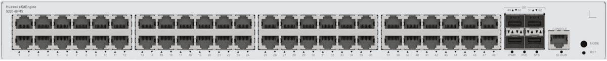 HUAWEI S220-48P4S 48x10/100/1000BASE-T ports 380W PoE+ 4xGE SFP ports built-in AC power eKit