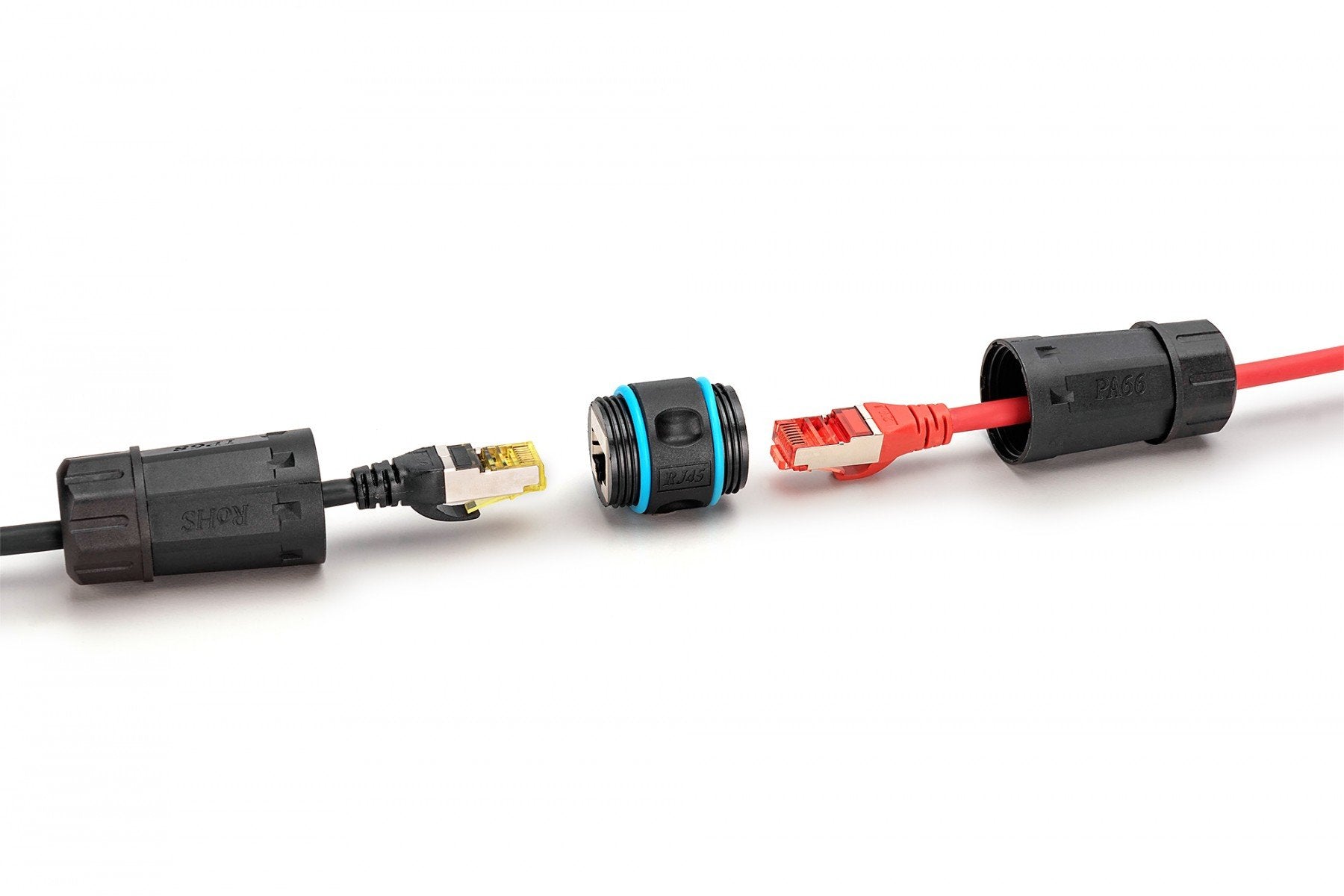 Connecteur hermétique cat.6A, protection IP68, connexion RJ45-RJ45