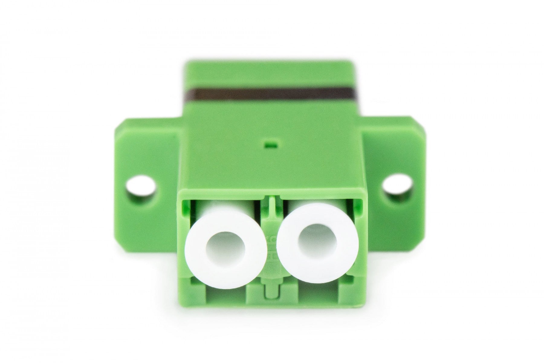 Adaptateur fibre optique LC APC/LC APC duplex, monomode OS2, manchon en céramique, vert