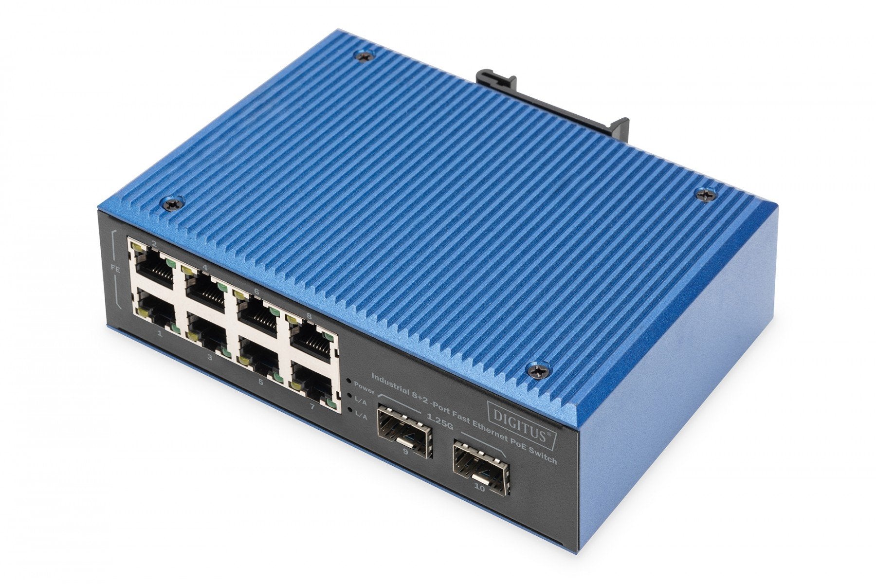 Digitus DN-651147 commutateur réseau Non-géré Fast Ethernet (10/100) Connexion Ethernet, supportant l'alimentation via ce port (PoE) Noir, Bleu