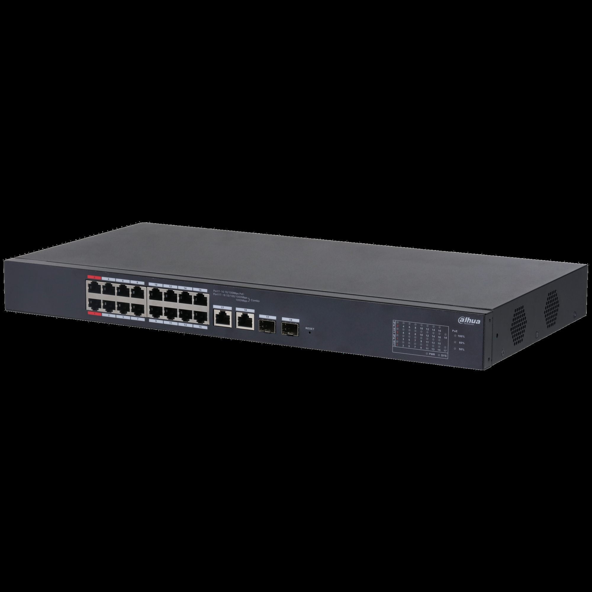 Dahua CS4218-16ET-135 Commutateur de bureau géré dans le cloud 18 ports avec 16 ports PoE