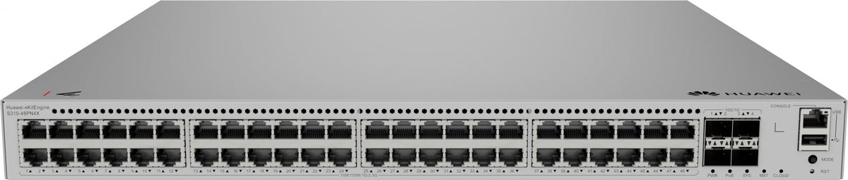 HUAWEI S310-48PN4X 48x10/100/1000/2.5GBASE-T ports 360 W PoE+ 4x10GE SFP+ ports built-in AC power eKit