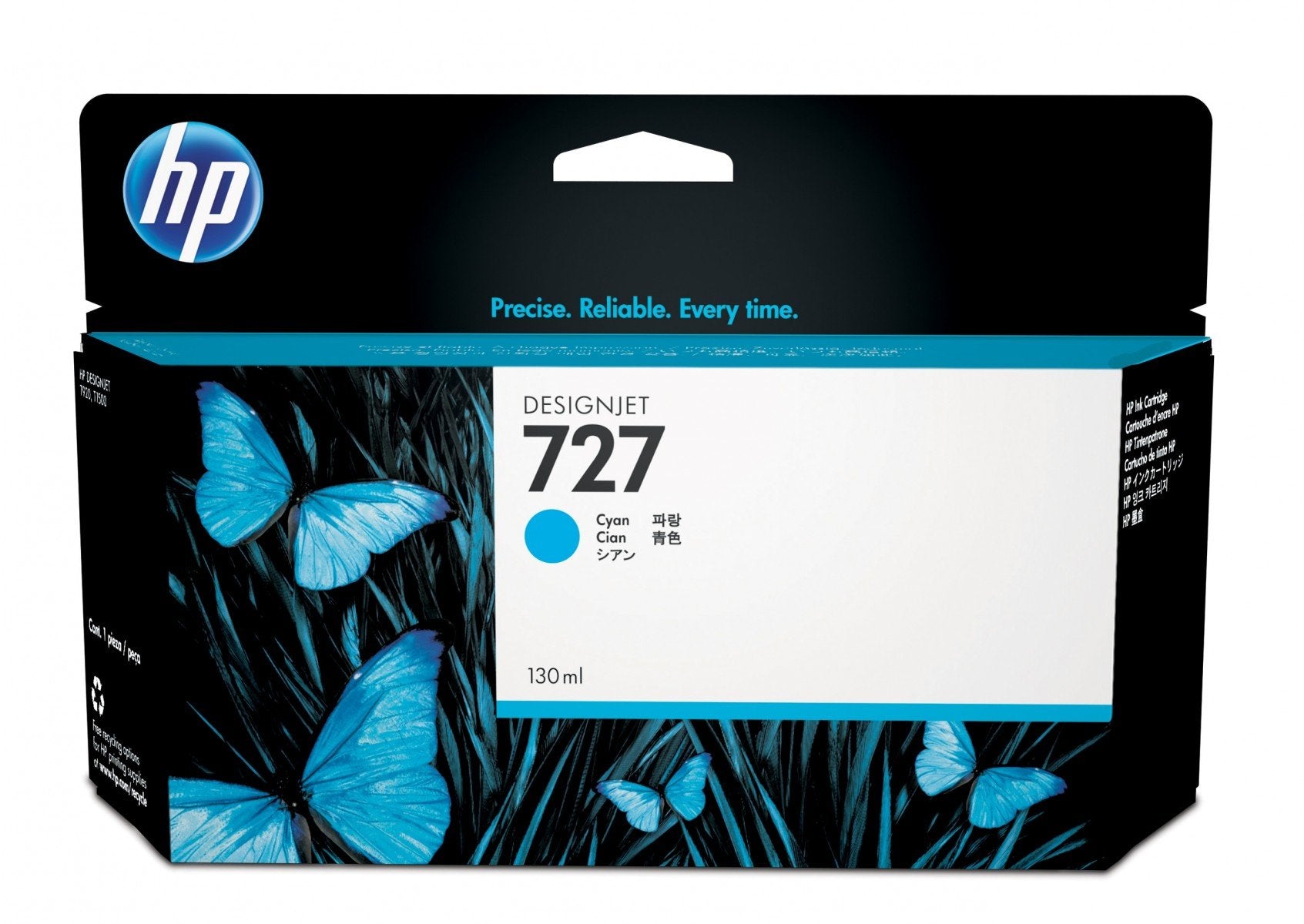 HP 727 original Ink cartridge B3P19A cyan standard capacity 130 ml 1-pack