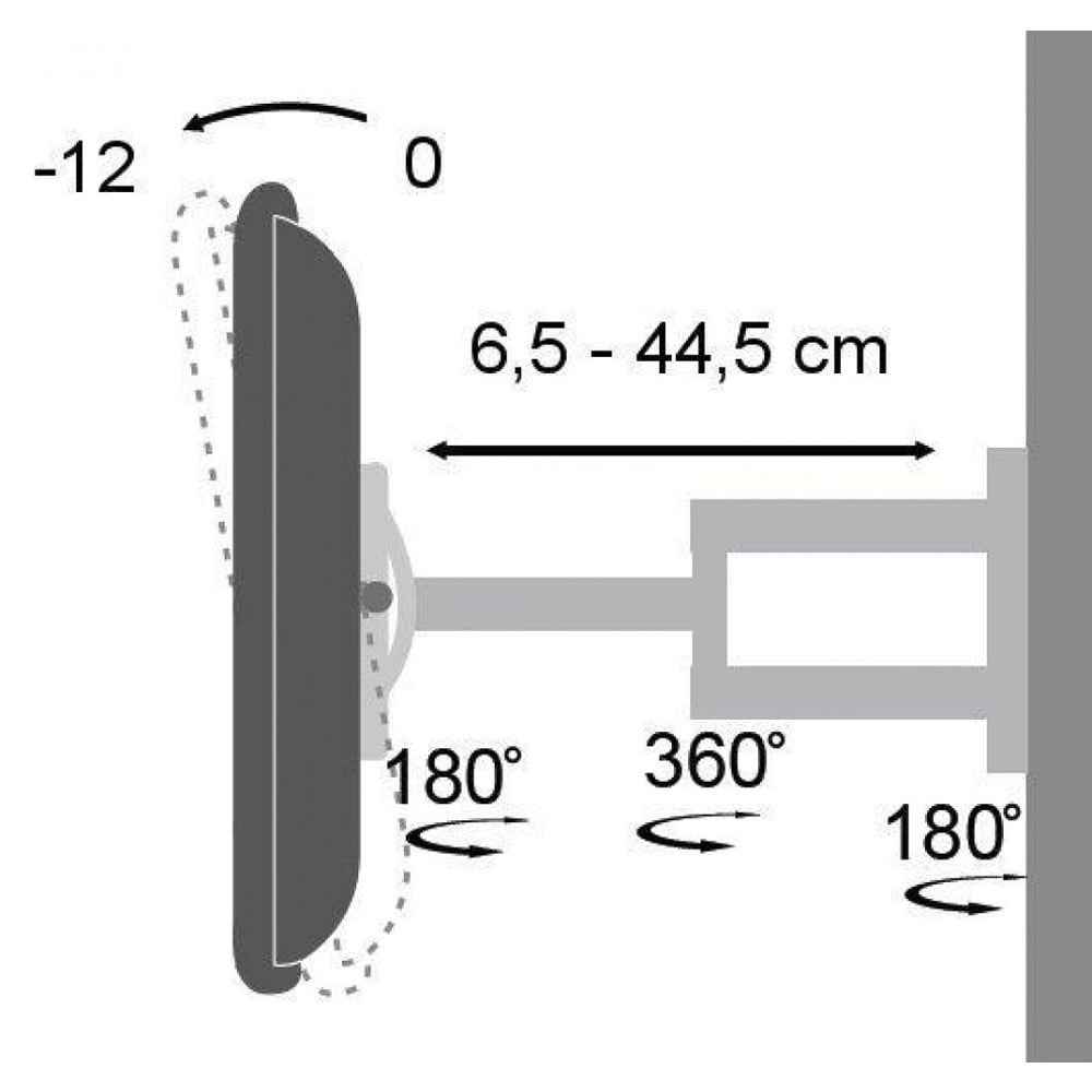 "Techly ICA-LCD 2903 Support mural pour TV 19-37"" LED/LCD 25kg pivotant inclinable"
