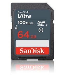 SanDisk Ultra 64GB SDXC Mem Card 100MB/s