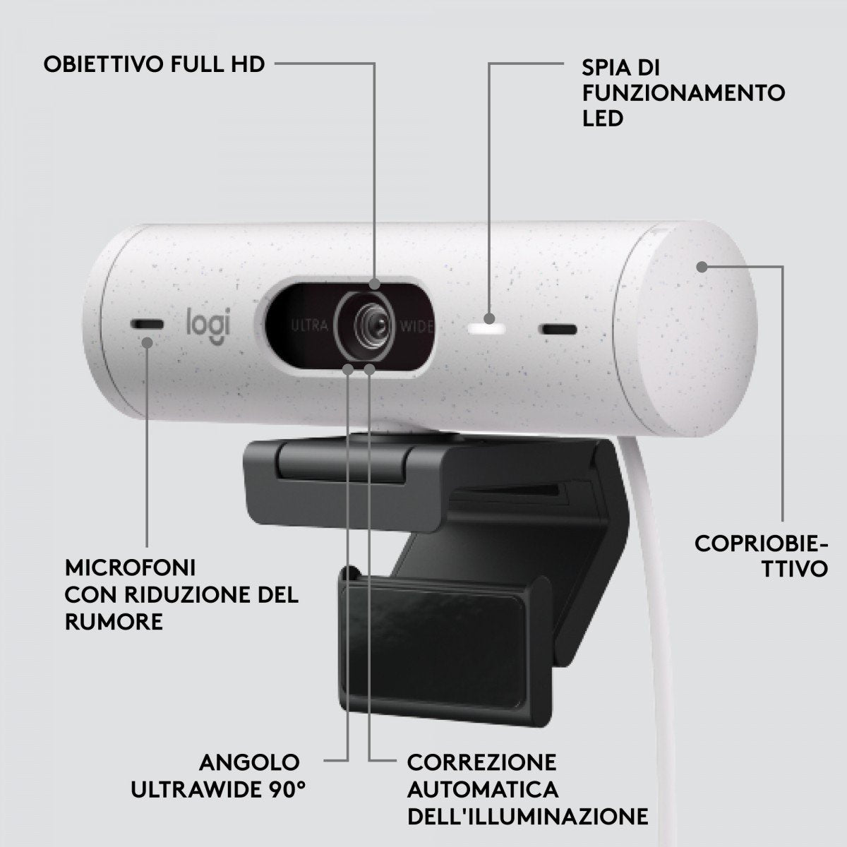 LOGITECH BRIO 500 Webcam colour 1920 x 1080 720p 1080p audio USB-C