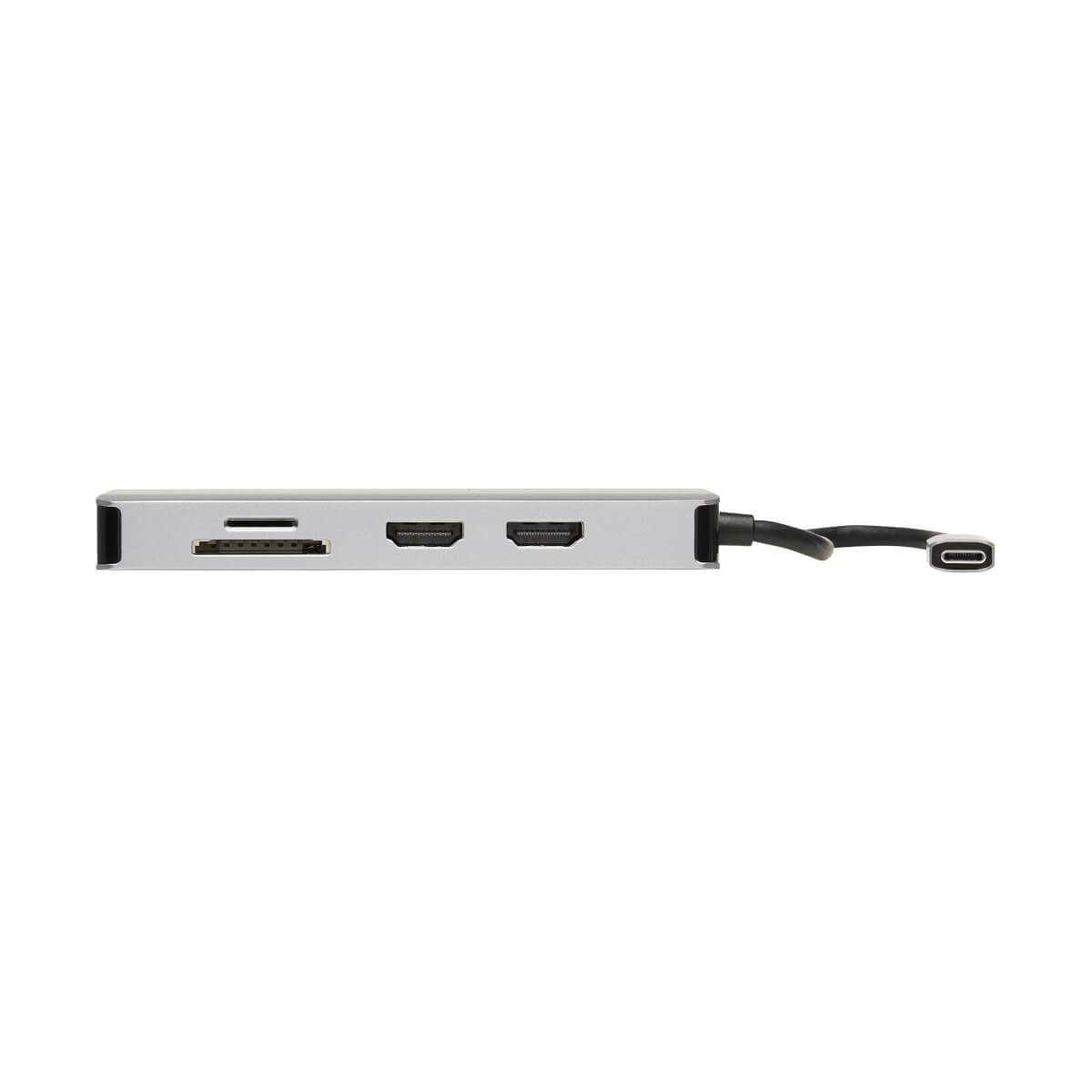 EATON TRIPPLITE USB-C Dock Dual Display 4K 60 Hz HDMI USB 3.2 Gen 1 USB-A Hub GbE Memory Card 100W PD Charging USB-C 2 x HDMI 1GbE