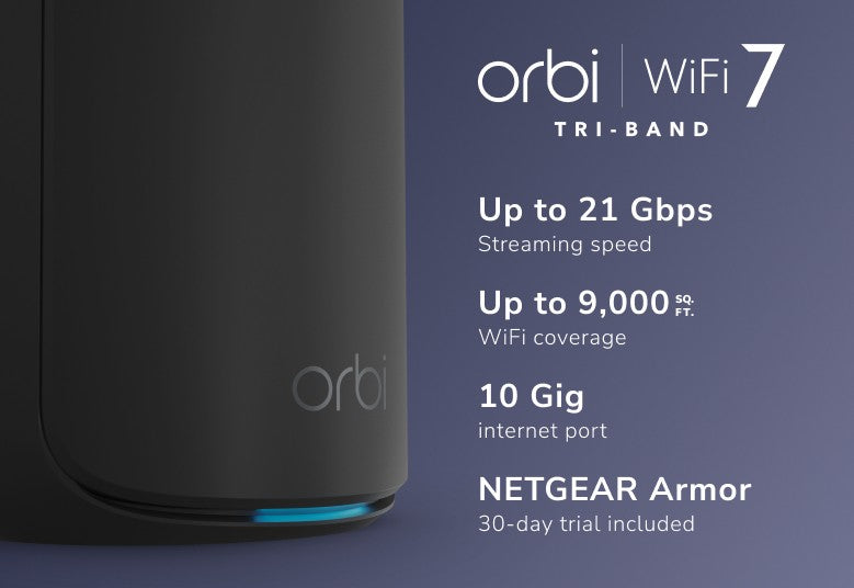 NETGEAR Orbi 8 TB Wi-Fi 7 3P BLK BNDL RBE873