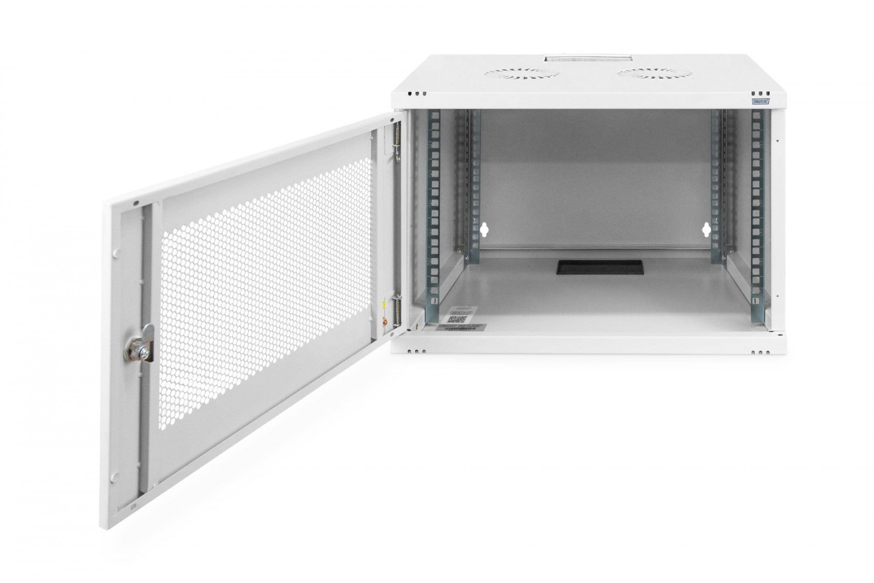 "Armoire réseau suspendue 19"" 7U rack 540x400, porte perforée, grise, non divisée, non assemblée, 60kg 370x540x400 mm, porte avant perforée, grise"