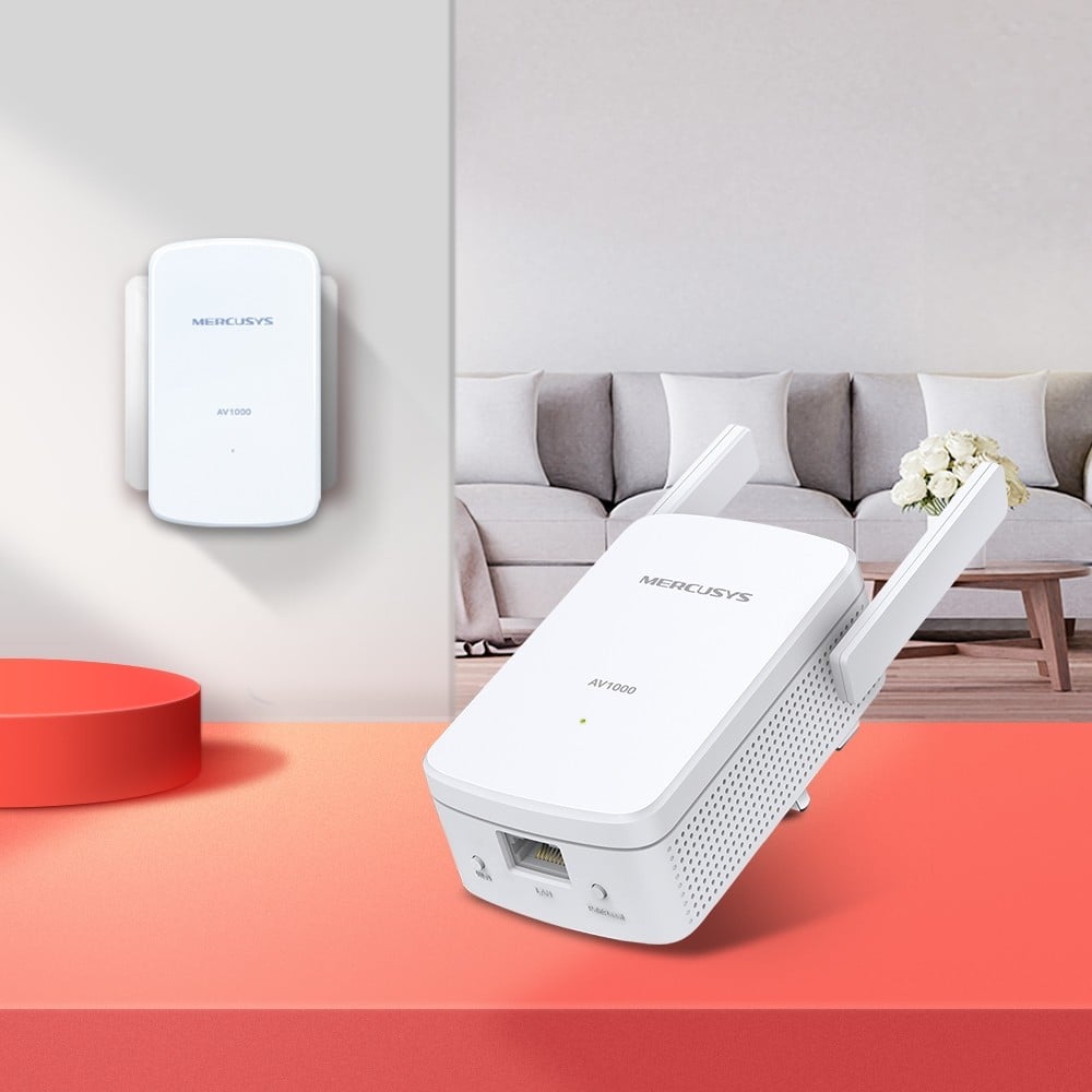 TP-LINK MERCUSYS MP510 AV1000 Gigabit Powerline WiFi Kit: MP510 + MP500 adapter 1000Mbps N300 Broadcom CPU HomePlug AV2 Gigabit RJ45