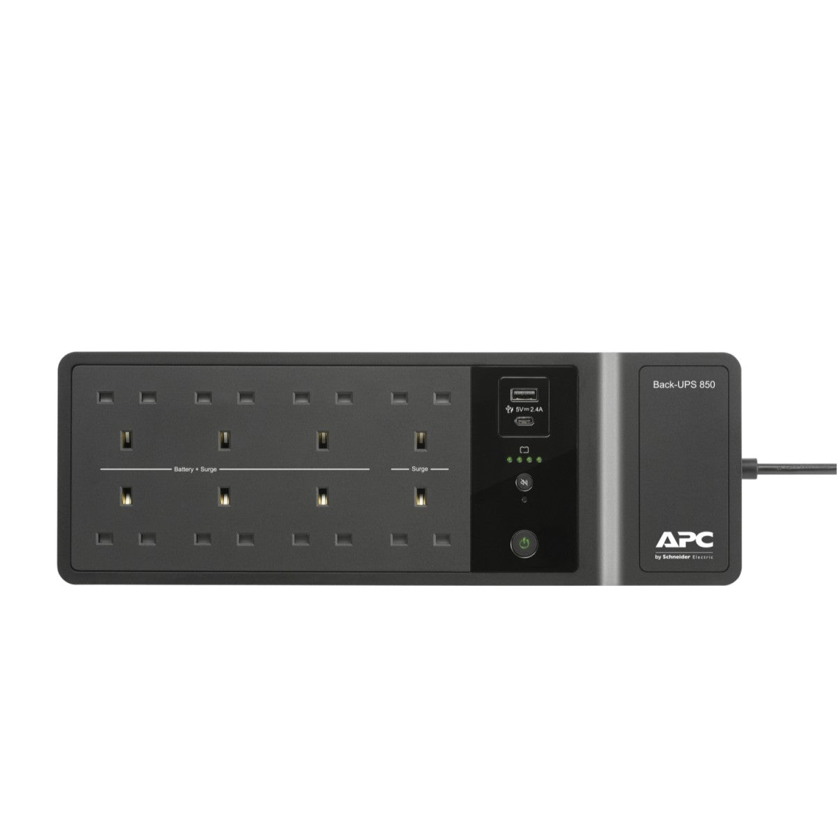 APC Back-UPS BE850G2 UPS AC 230V 520Watt 850VA output connectors 8 United Kingdom Black