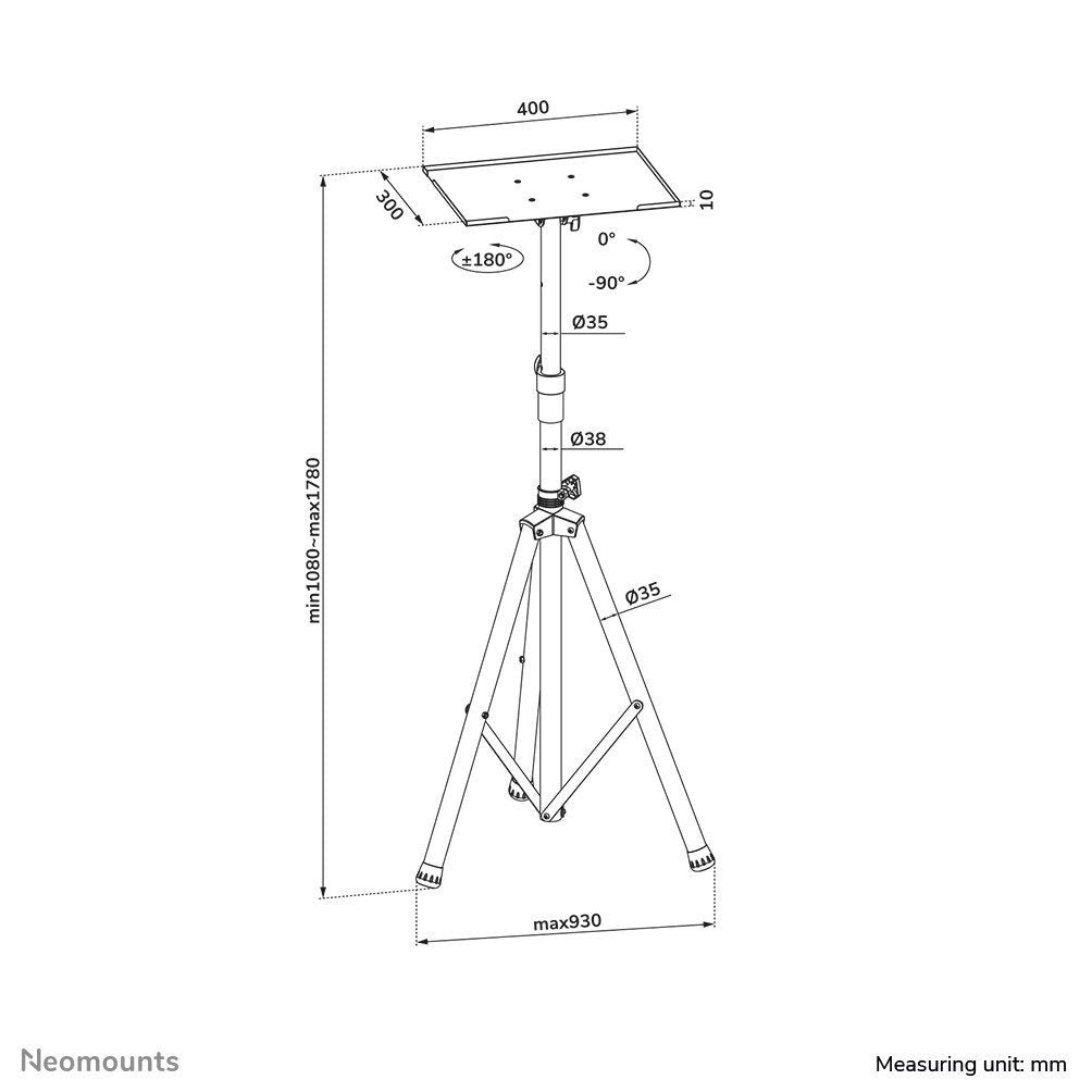 NEOMOUNTS NS-FS200BLACK Support au sol 10-32p