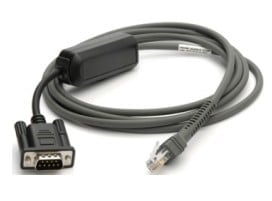 Zebra CBA-R10-S07ZBR câble Série Noir 2,13 m DB9 RJ-45