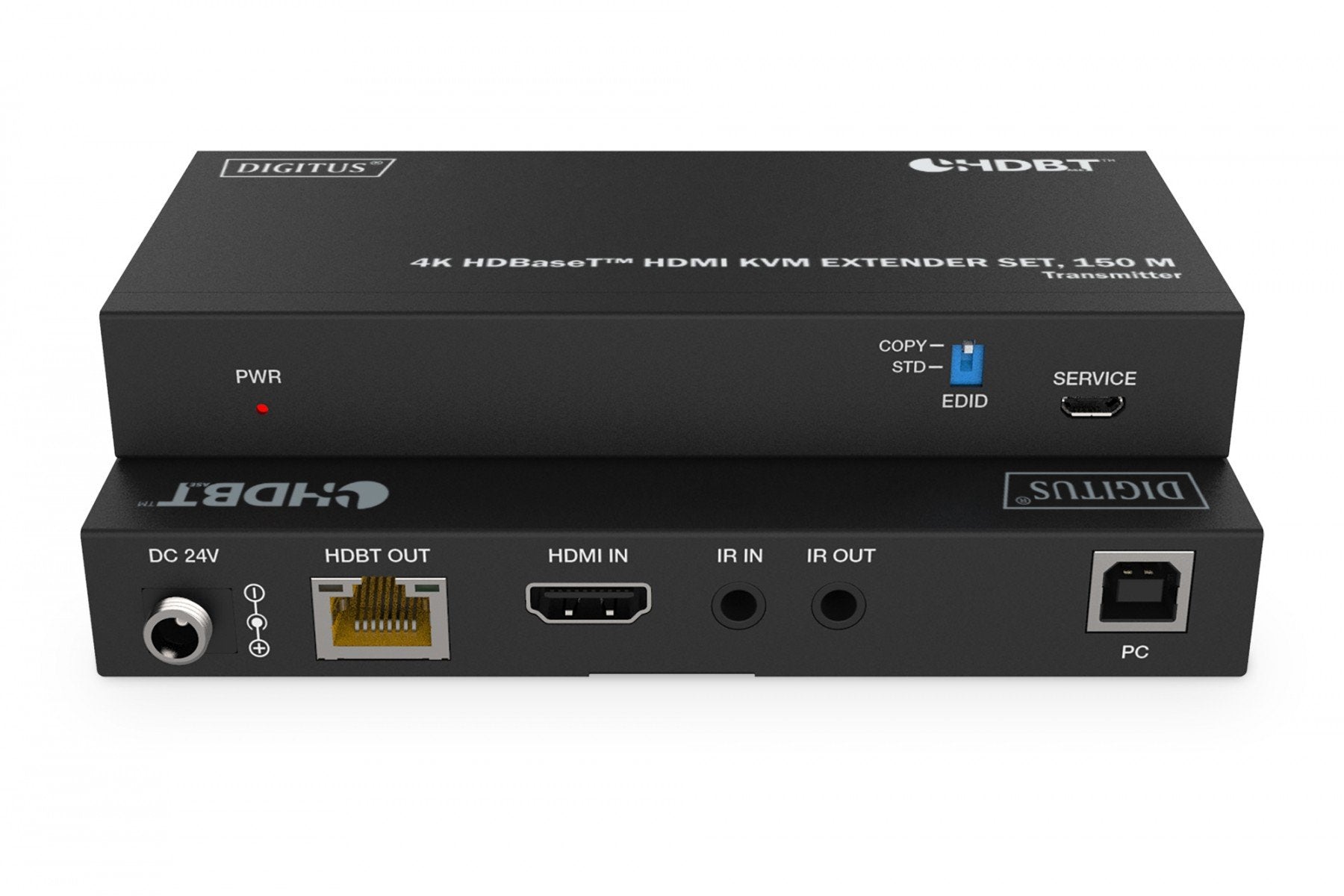 Digitus DS-55522 extension audio/video Émetteur et récepteur Noir