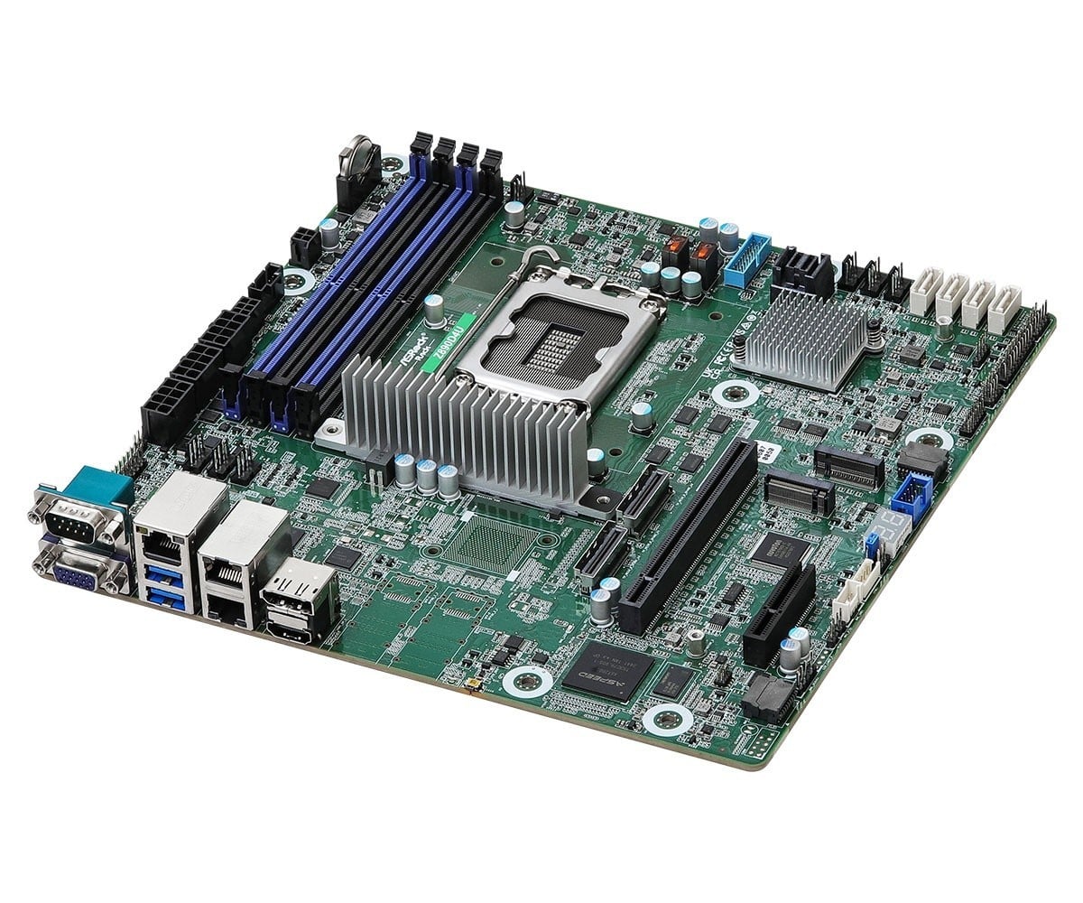 ASRock Z890D4U, 1xSKT LGA 1851, Intel Core Ultra, Z890, SATA, 2xM.2, 2xGbE, IPMI