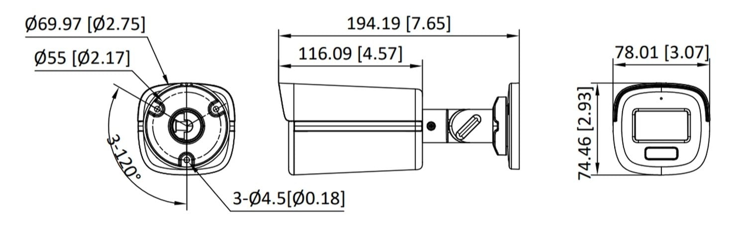 Hikvision DS-2CE12DF3T-LFS(2.8mm) 2 MP caméra Bullet ColorVu a double éclairage fixe
