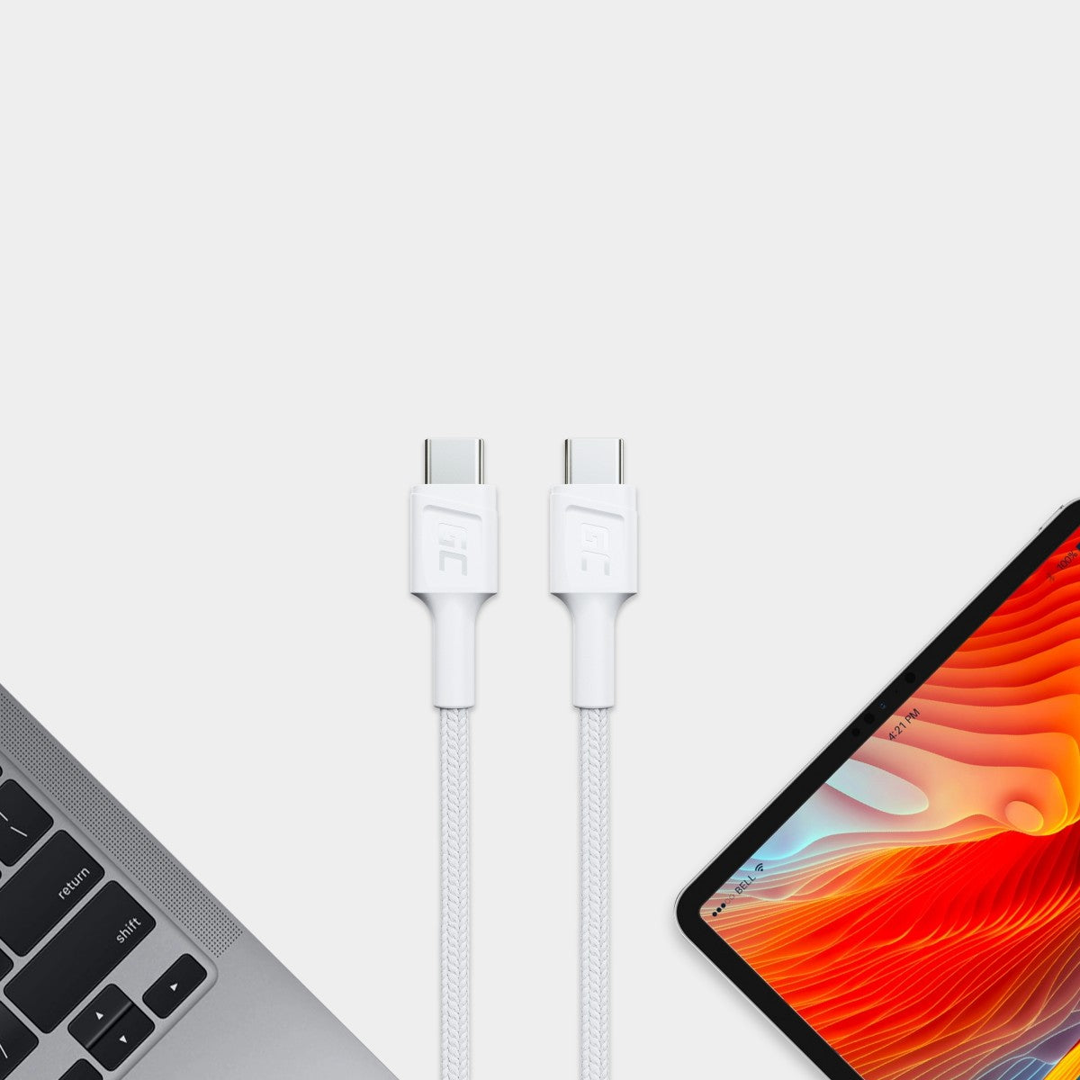 Green Cell KABGC30W câble USB USB 3.2 Gen 1 (3.1 Gen 1) 1,2 m USB C 0,48 Gbit/s 60 W Blanc
