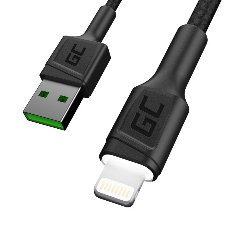 Green Cell KABGCSET05 câble Lightning 1,2 m Noir