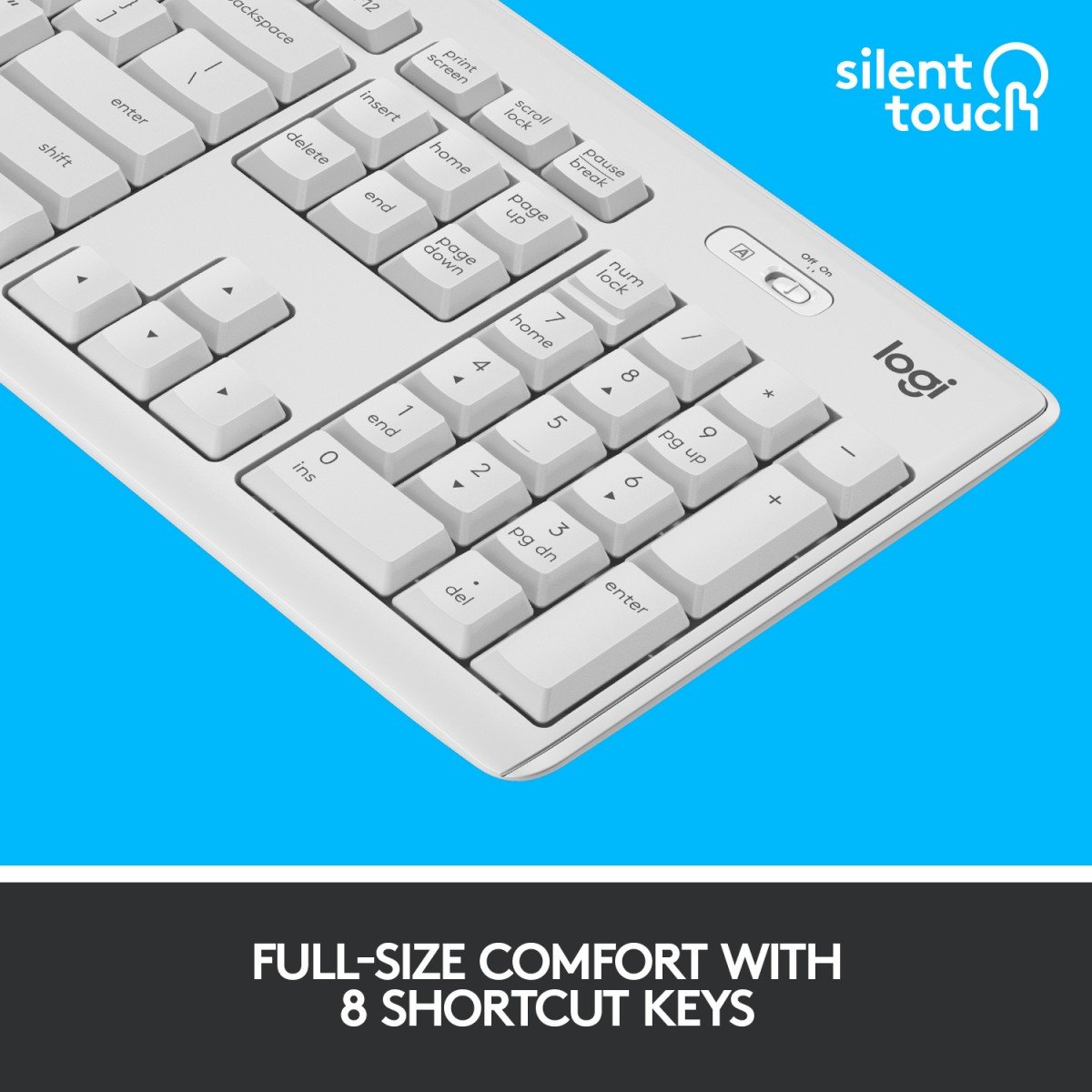 Logitech 920-009824 clavier Souris incluse Bureau RF sans fil QWERTY US International Blanc