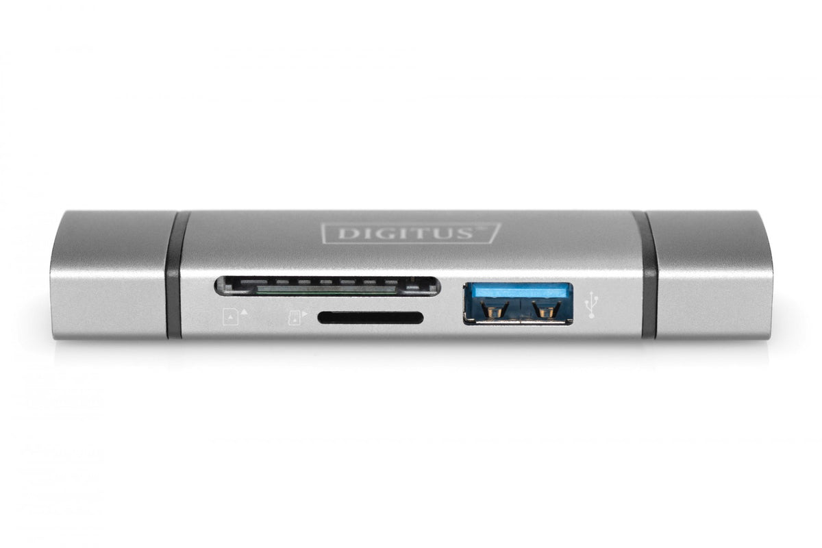 Digitus DA-70886 lecteur de carte mémoire USB 3.2 Gen 1 (3.1 Gen 1) Type-A/Type-C Aluminium