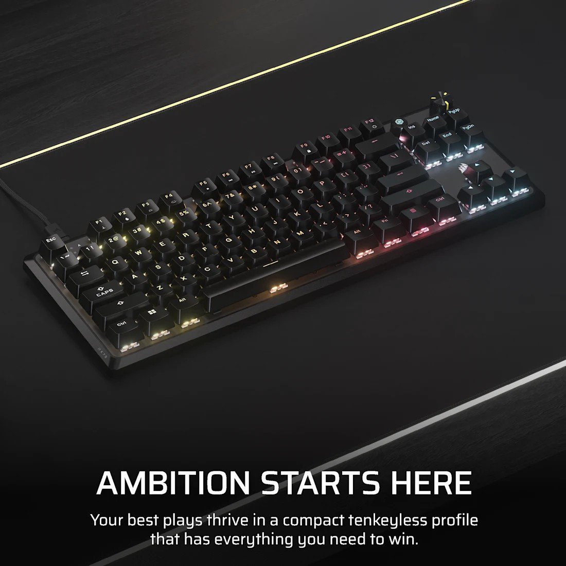 Clavier Corsair K70 CORE TKL Gaming USB Noir