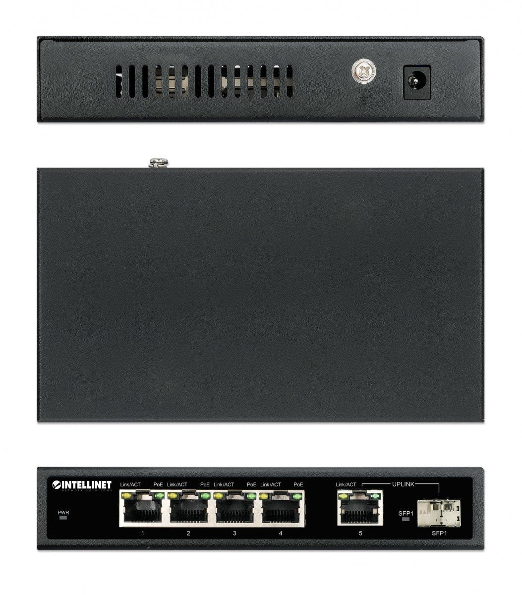 Intellinet 561822 commutateur réseau Gigabit Ethernet (10/100/1000) Connexion Ethernet, supportant l'alimentation via ce port (PoE) Noir