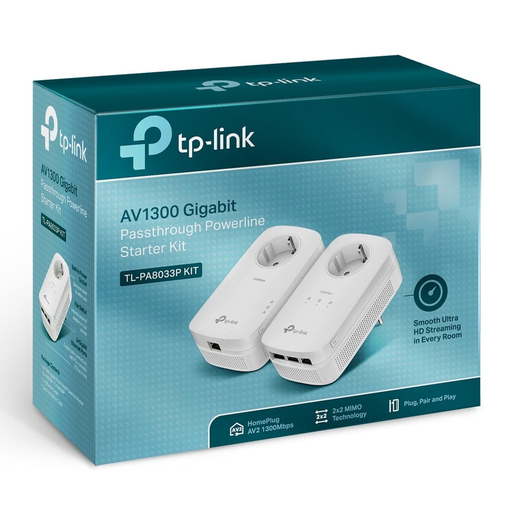 TP-Link TL-PA8033P KIT Adaptateur réseau CPL 1300 Mbit/s Ethernet/LAN Blanc 2 piece(s)