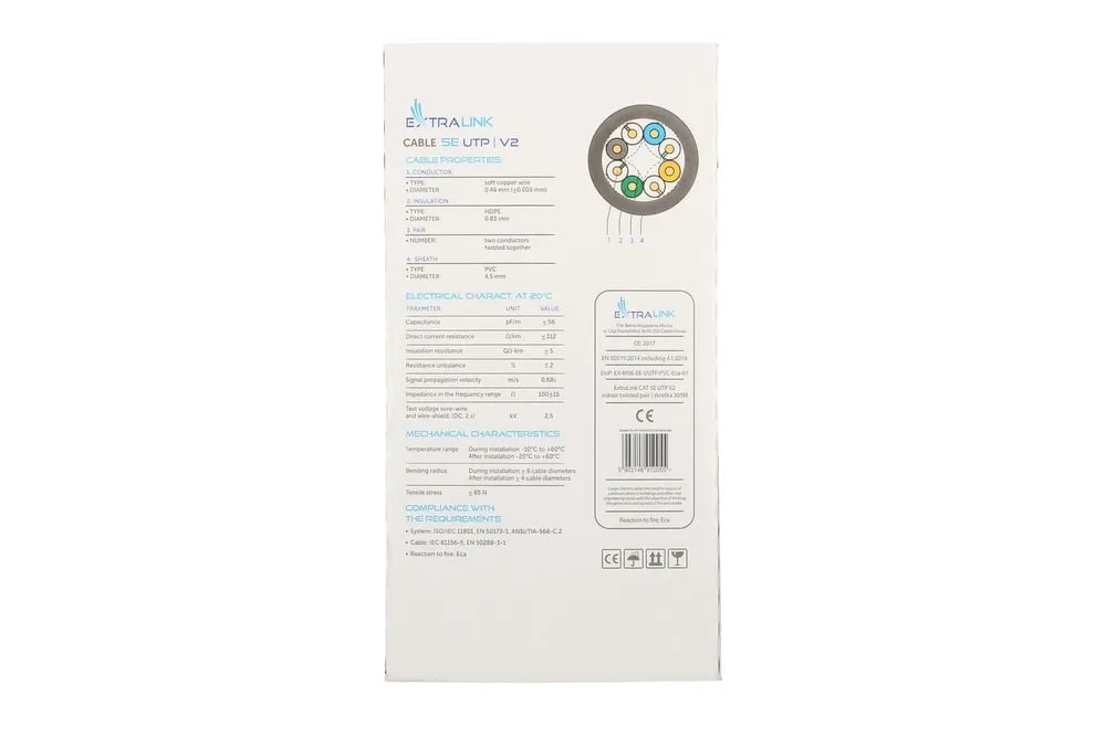 Extralink CAT5E UTP (U/UTP) V2 INDOOR TWISTED PAIR 305M (EX.10055)