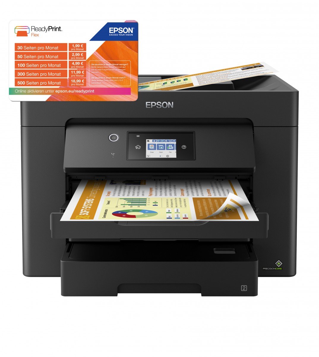 EPSON WorkForce WF-7830DTWF MFP colour ink-jet A3 297x420mm A3 25ppm print 500 sheets USB 2.0 LAN Wi-Fi