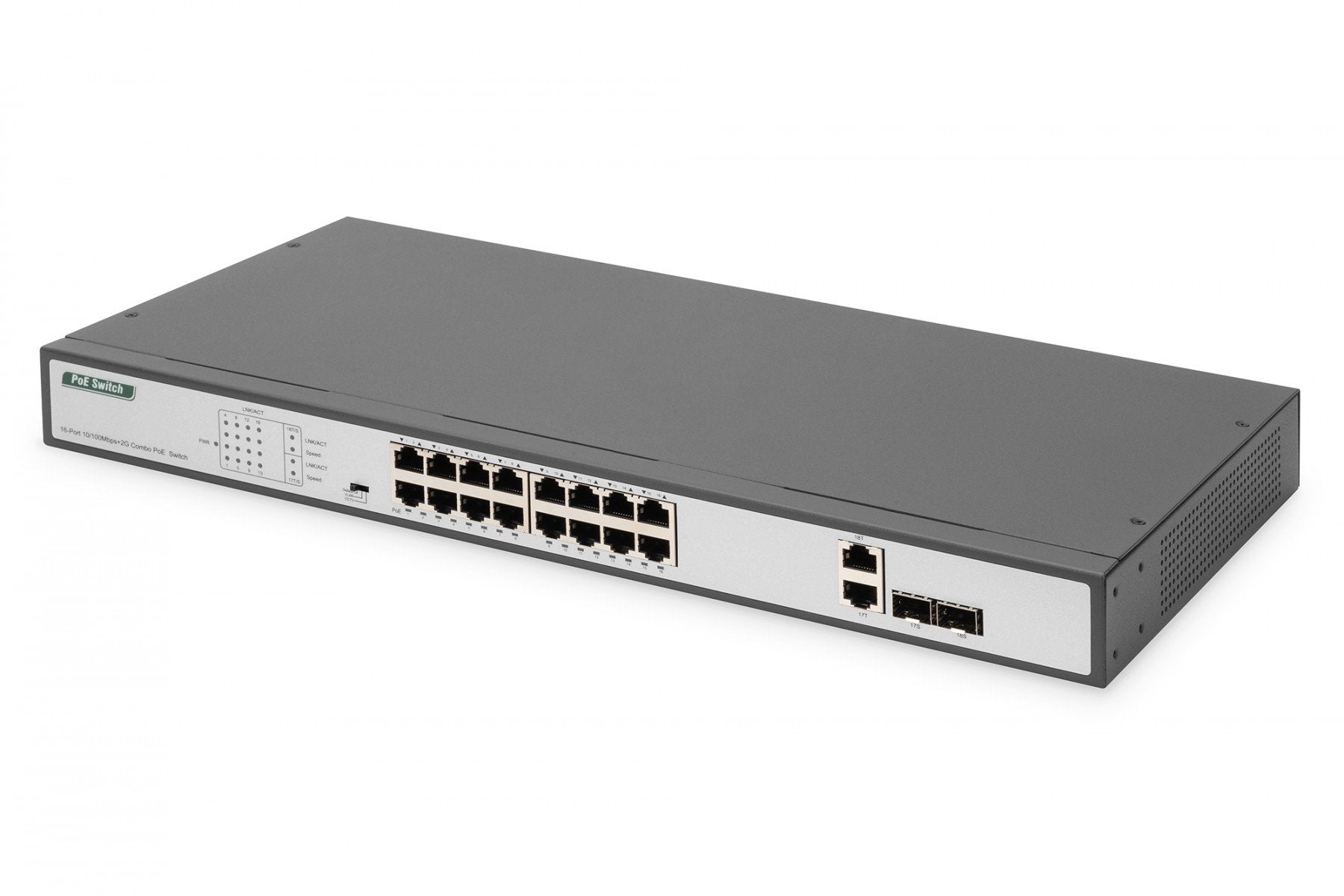 Digitus DN-95342-1 commutateur réseau Non-géré Fast Ethernet (10/100) 1U Noir, Argent