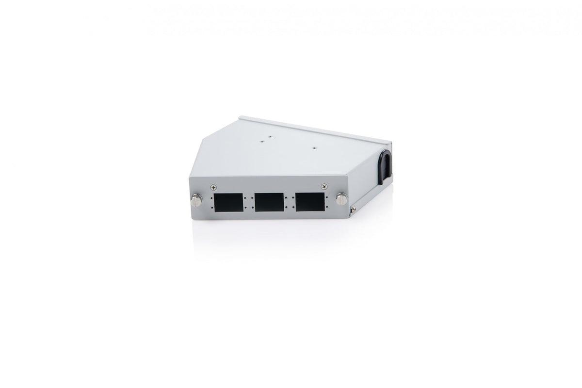 Digitus DN-96893 Répartiteur de fibre optique angulaire sur rail DIN, 6 SC DX/LC Quad, gris