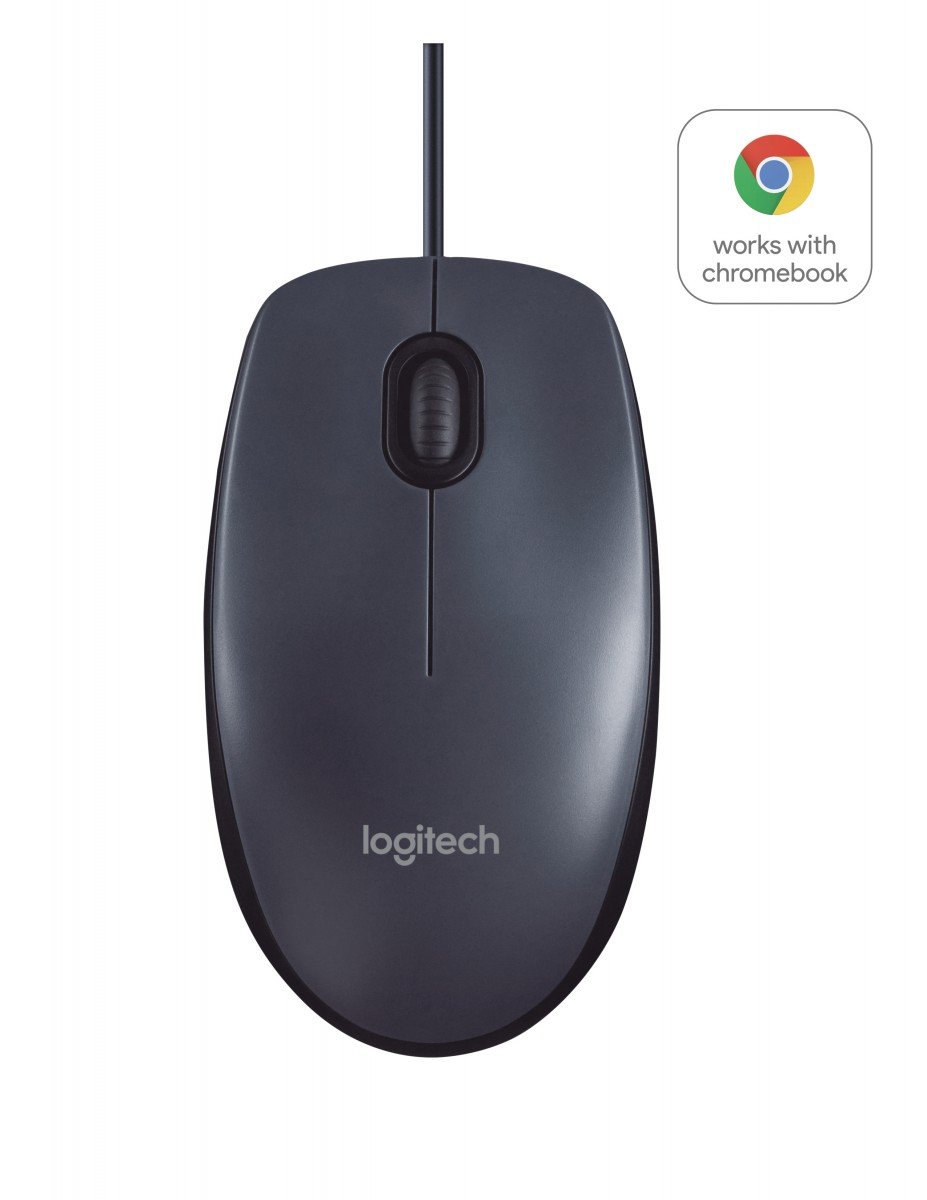 LOGITECH B100 Mouse right and left-handed optical 3 buttons wired USB black